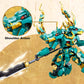 HIGH GODO Mech Robot Building Blocks Set - 704 pcs Green Dragon Warrior Model Kit for Teens, Plastic Collectible Gift