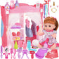 14' Baby Doll Toy Playset With Wardrobe Bed, 37Pcs Beauty Hair & Baby Doll Care Toy Set, Toddler Toy Pretend Play Doll Incl Hair Salon Kit, Doll Clothes, Baby Gift For 3 4 5 6+ Year Old Girl Toy
