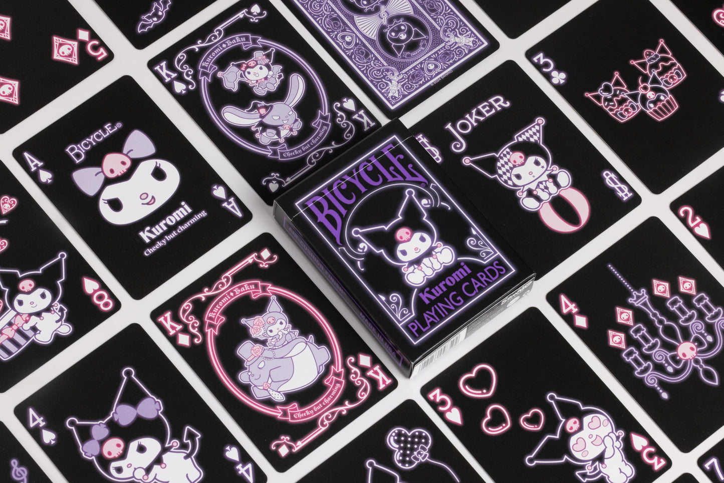 Bicycle Playing Cards - Kuromi Sanrio Design, Cardstock, Black, Pink, Purple, Model 10047734, 1 Deck