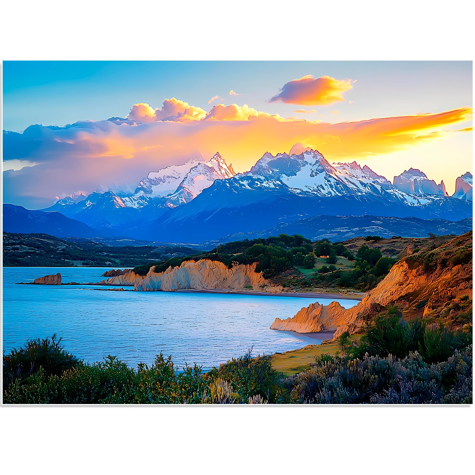 500 Pieces Puzzles for mature-themed  Jigsaw Puzzle 500 Piece for Kids Seniors Puzzle Mountain Lake  Challenging Puzzle Gift for Mom Dad Friend Family Activity Games Nights Home Decor Wall Art 20.5x15IN