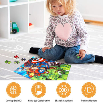 Lelemon Puzzles For Kids Ages 4-8,100 Piece Puzzles For Kids In A Metal Box, Educational Kids Puzzles Jigsaw Puzzles 100 Piece P