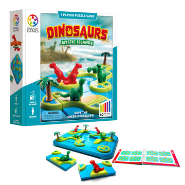 Smartgames Dinosaurs: Mystic Islands Board Game, A Fun, Stem Focused Prehistoric Brain Game And Puzzle Game For Ages 6 And Up