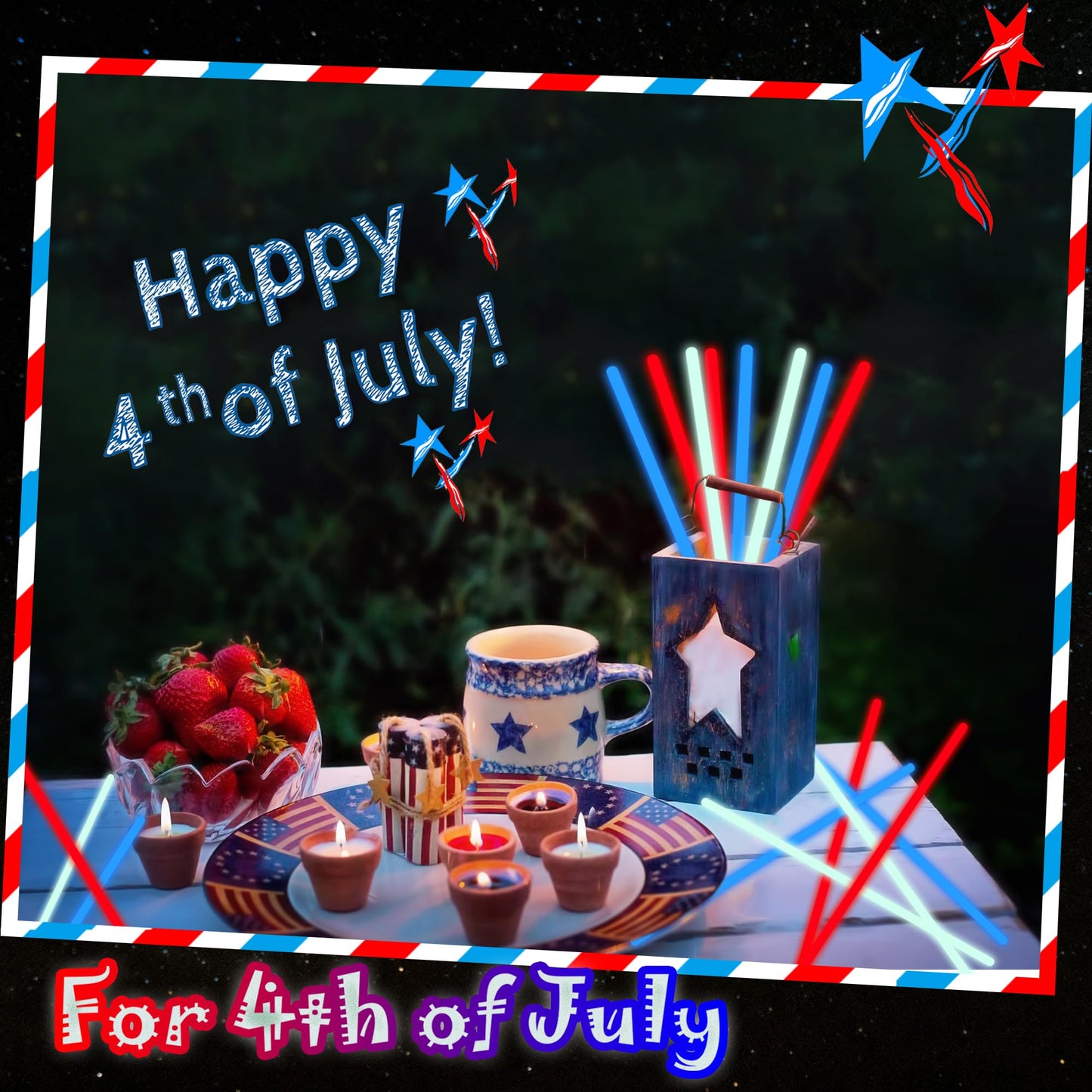 ILHSTY 150 Pcs 8 Red Blue White Glow Sticks Glow Necklaces In The Dark Party Favors Supplies Bright GlowSticks Bulk with Acces