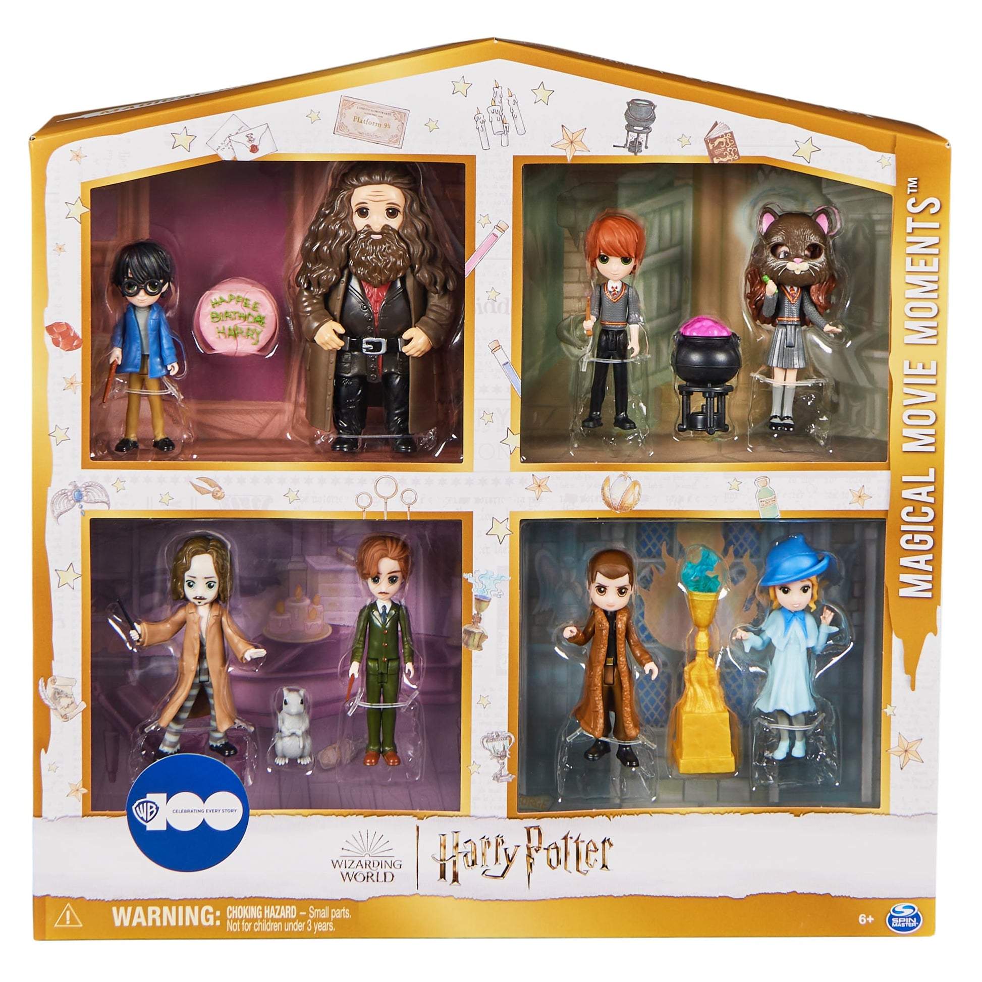 Wizarding World, Harry Potter WB 100th Set with 8 Figures and 5 Doll Accessories