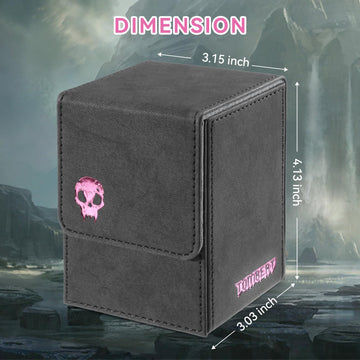 Tombert 150+ Premium Deck Box For Mtg, Ptcg, Large Capacity With 2 Dividers, Fits 150+ Sleeved Cards Tcg Trading Card Games (Pin