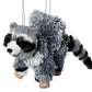Artisan Owl Raccoon Marionette Puppet - Soft Yarn Body with Wooden Feet, Detachable Strings
