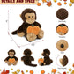 DolliBu Super Soft Brown Monkey Stuffed Animal with Cute Pumpkin Decor Cute Plush Monkey Animal for Fall  Halloween and Thanksgiving  Pumpkin Toy for Baby  Kids  mature-themeds 9 Inches