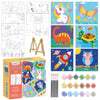 goldentime 6 Pack 8x8inch Paint by Numbers Kit for Kids, Predrawn Canvas for Painting with Unicorn, Butterfly & More, Includes 1
