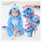 Tonwhar Unisex Baby Animal Halloween Costume Kid'S And Toddler'S Autumn Winter Outfits Jumpsuit(3-4T,Blue Dino)