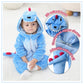 Tonwhar Unisex Baby Animal Halloween Costume Kid'S And Toddler'S Autumn Winter Outfits Jumpsuit(6-12 Months,Blue Dino)