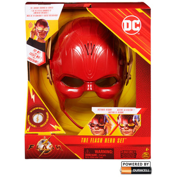 DC Comics, The Flash Hero Set, Iconic Mask with Visor and Ring, 10+ Unique Sounds and Lights, The Flash Kids Roleplay Costume fo