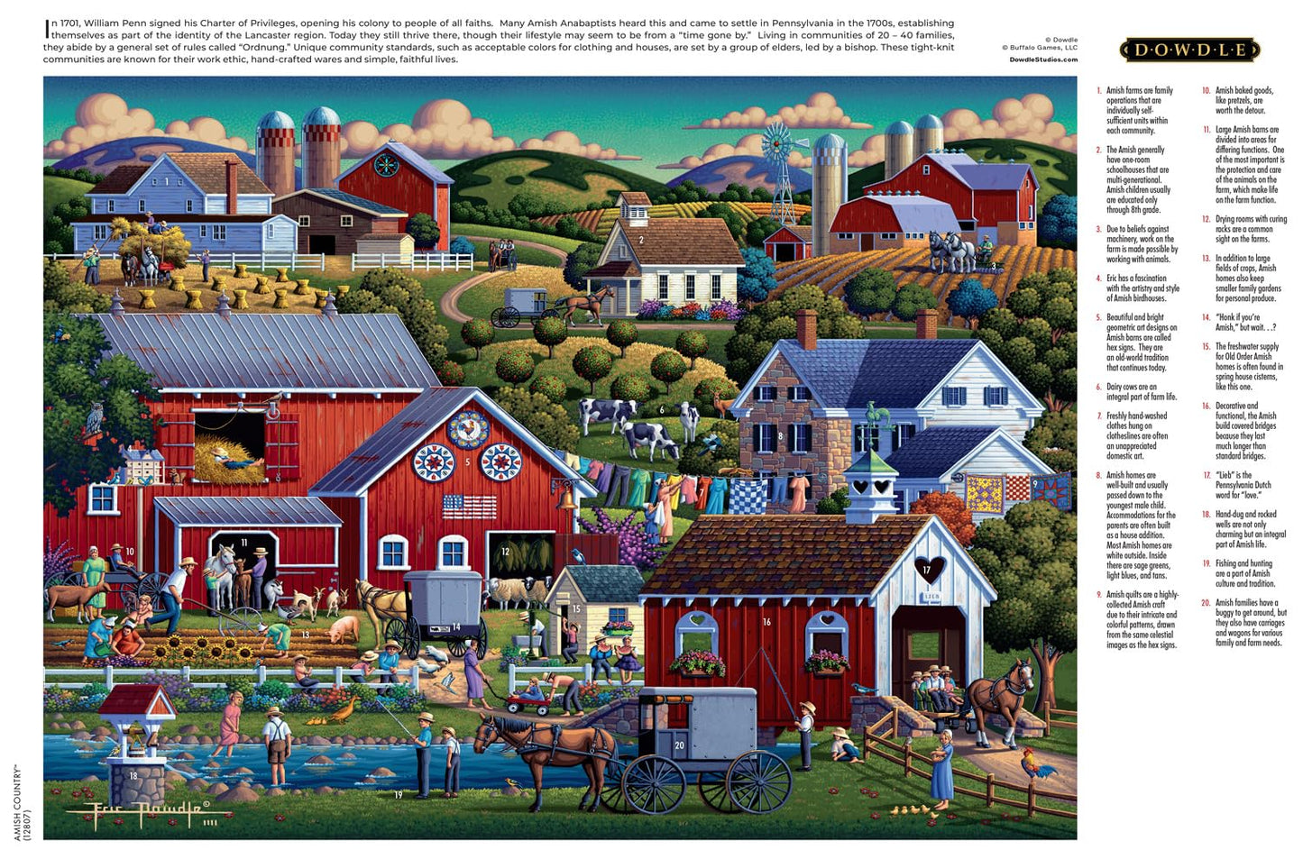 Buffalo Games - Dowdle - Amish Country - 1000 Piece Jigsaw Puzzle For Adults -Challenging Puzzle Perfect For Game Nights - Finished Size Is 26.75 X 19.75