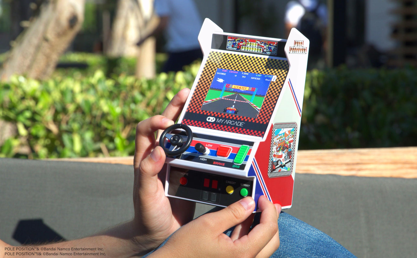 My Arcade Retro Mini Arcade Game Console DGUNL-7022, Full Color Screen, 2 Games, Real Racing Controls, Multi Color, Small Size