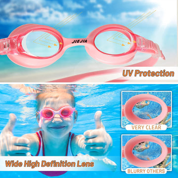 Arm Floaties For Kids,4 Pack Swim Trainer Floaties And Kid'S Swimming Goggles With Anti-Fog And Anti-Uv,Pvc Arm Floaties Inflata