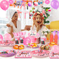 Makeup Birthday Party Supplies,165pcs Spa Party Decorations Set-Makeup Theme Party Decoration Plates Cups Napkins Banner Balloon