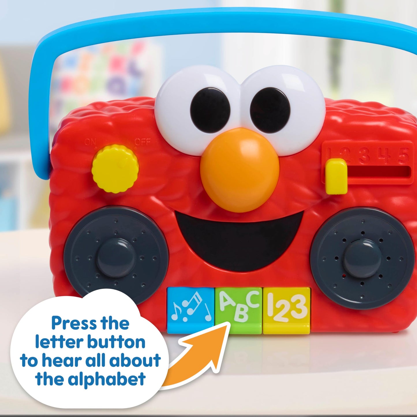 Just Play Sesame Street Elmo Take Along Mini Boombox, Kids Toys For Ages 2 Up