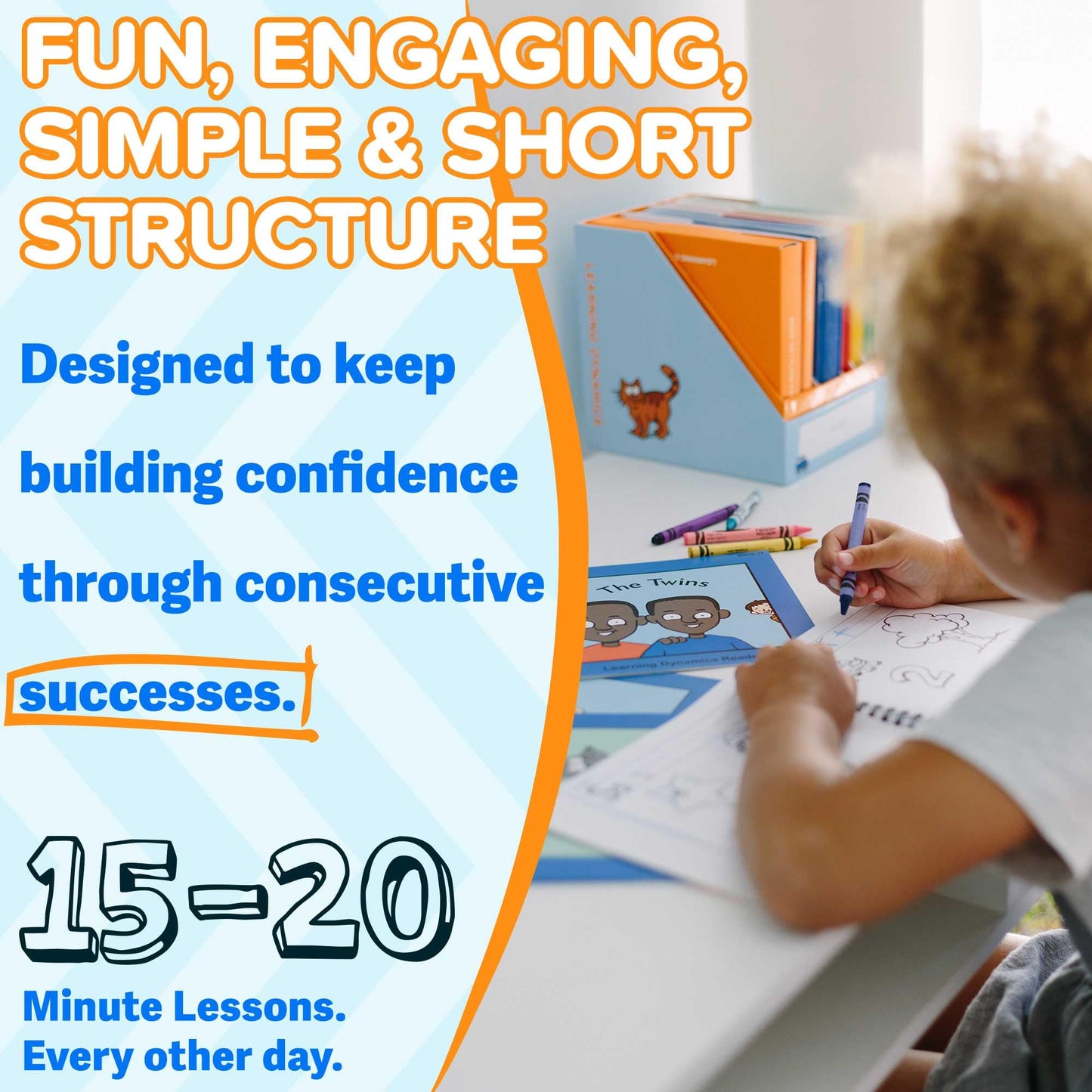 LEARNING DYNAMICS 4 Weeks to Read System for 4-7 Years, Includes 50 Books, Teaching Manual, Medium Orange Cardboard Model LD_Parent