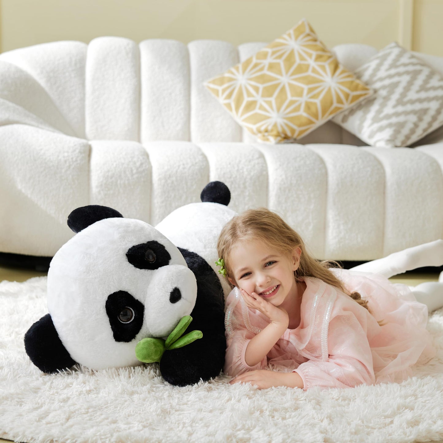 Ikasa Giant Panda Stuffed Animal Plush Toy,Big Large Jumbo Soft Toys,30' Huge Size Cute Fluffy Plushy Fat Oversized Plushie,Gifts For Kids