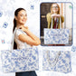 Sunnymove Mahjong Tote Bag - Canvas, 24"x13"x4.7", Blue Chinoiserie Design, Perfect for Game Lovers and Daily Storage