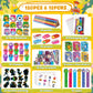 BenLouis 120Pcs Kids Party Favors Sets Stampers Pencils Stickers School Stationery Bulk for Kids 4-8-12 Classroom Birthday Cand