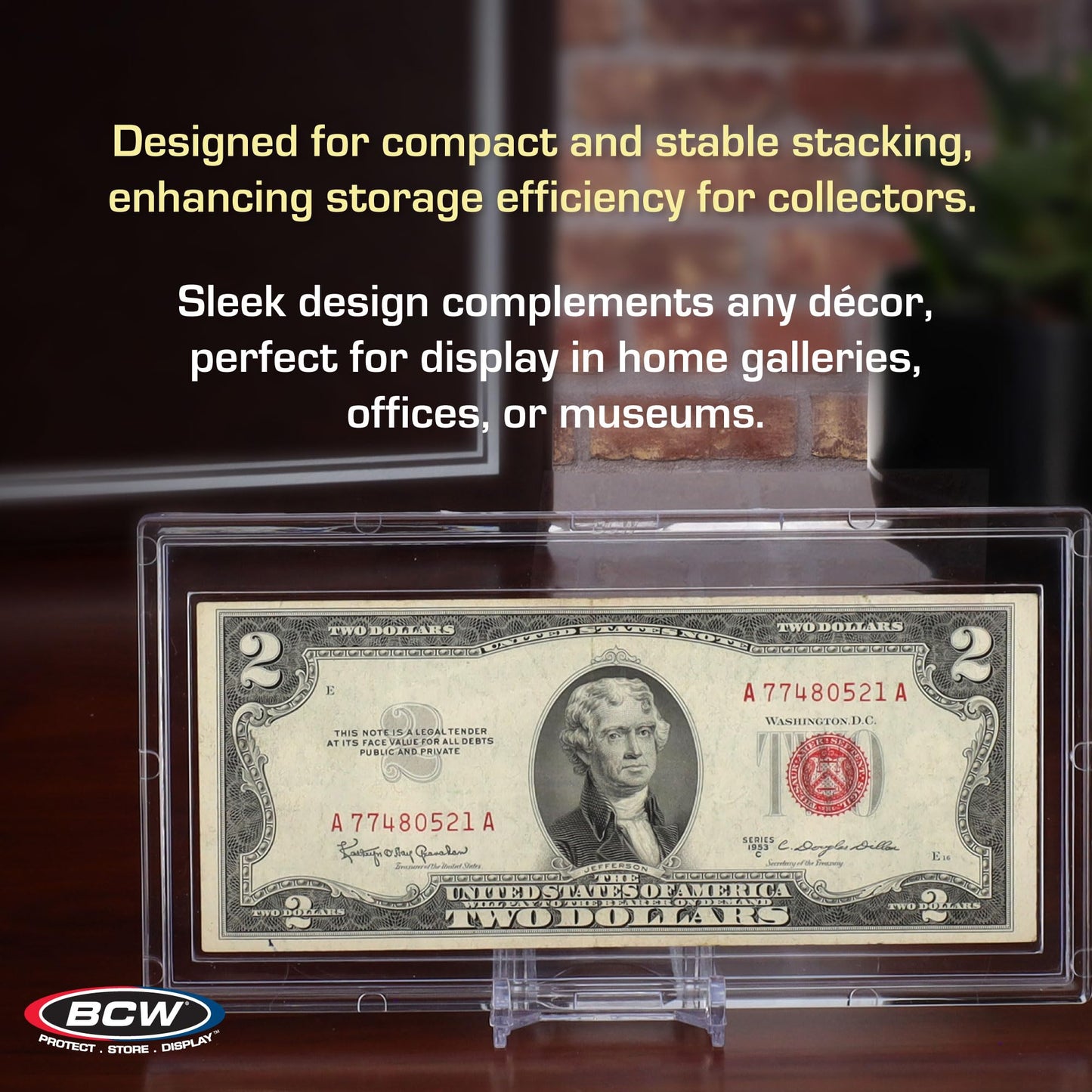 Bcw Deluxe Currency Slab For U.S. Bills - 1Ct | Clear Polystyrene, Snap-Together Protection Money Case | Ideal For Paper Money C