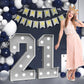 Imprsv Marquee Numbers Silver 21St-Birthday Decorations: Large 3Ft Light Up Number Grey 21 Birthday Decoration For Women Men Twe