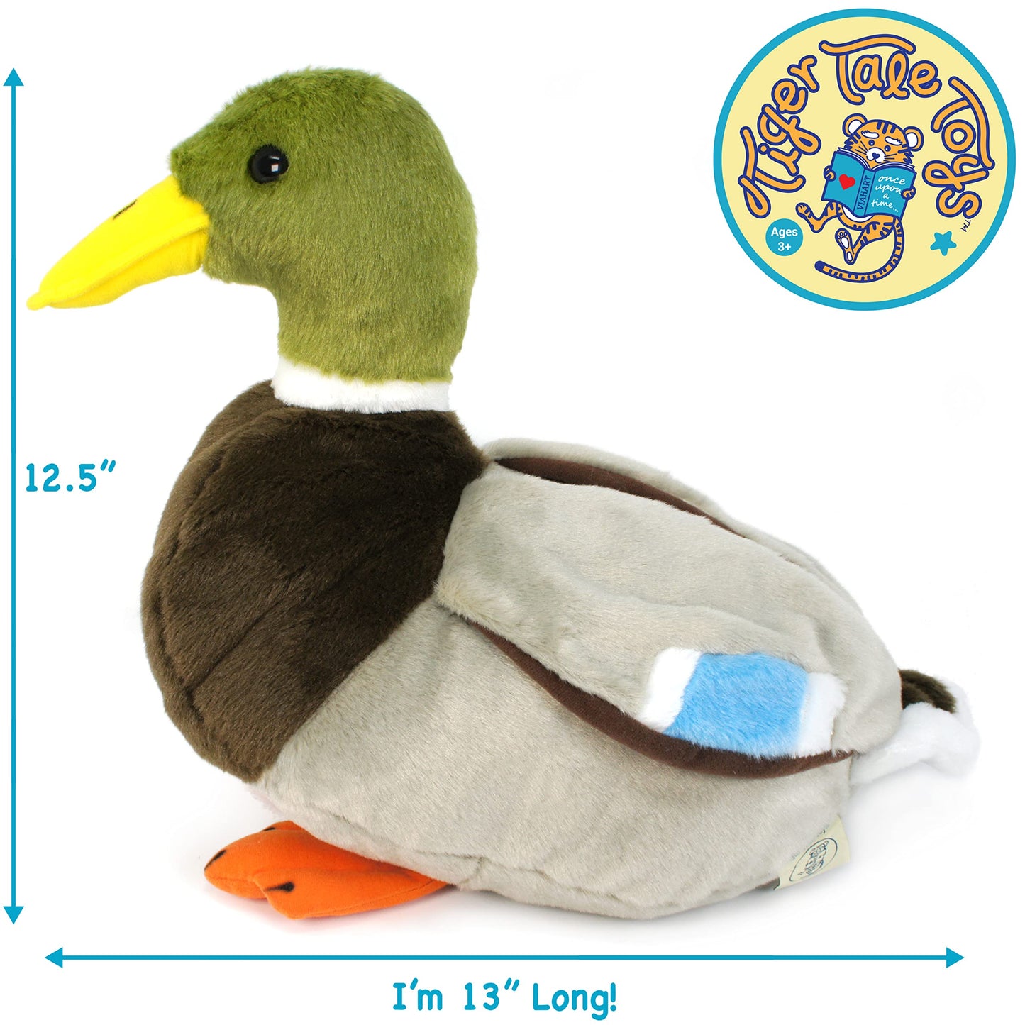 TigerHart Dakota Duck Plush - 13 Inch Stuffed Animal, Soft White Toy for Kids, Perfect Gift for Babies and Toddlers