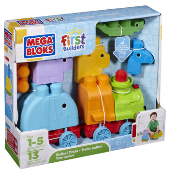Mega Bloks First Builders Animal Safari Train - Plastic Construction Toys, Model CYP62