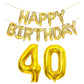 Shuntai 40Th Birthday Decorations For Men Women 40 Balloon Numbers Gold Jumbo Number 40 Foil Mylar Balloons With Happy Birthday