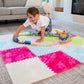 Large 16 Piece Carpet Squares Puzzle Mat - Plush Interlocking Carpet Tiles  Foam Floor Tiles for Baby Mat for Floor - Kids Play Mat Anti Slip Jigsaw Flooring Playmat Like Playroom Rug