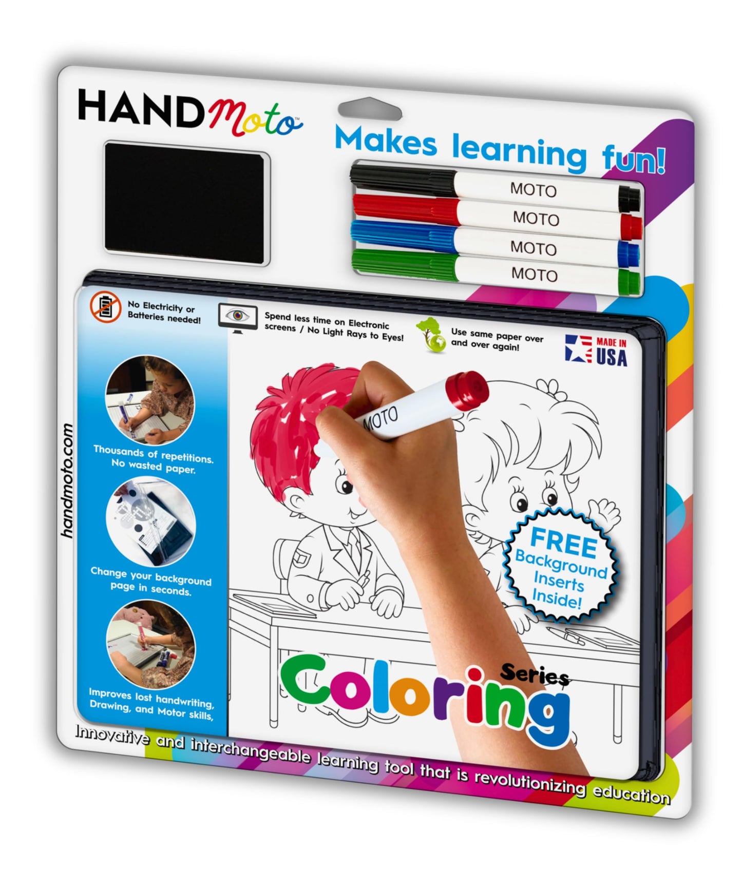 Handmoto Preschool Learning Activities Drawing Board - Dry Erase Board For Kids - Educational Toys For 3+ Year Old - Handheld Tr