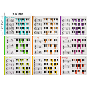 Spedemy Piano Chord Flashcards in Gift Box - Piano Chords Chart Included - ColorCoded Flash Cards for 120 Chords - 10 Frequent Chords  12 Keys - Fun Educational Flashcards for Piano  Music Learners