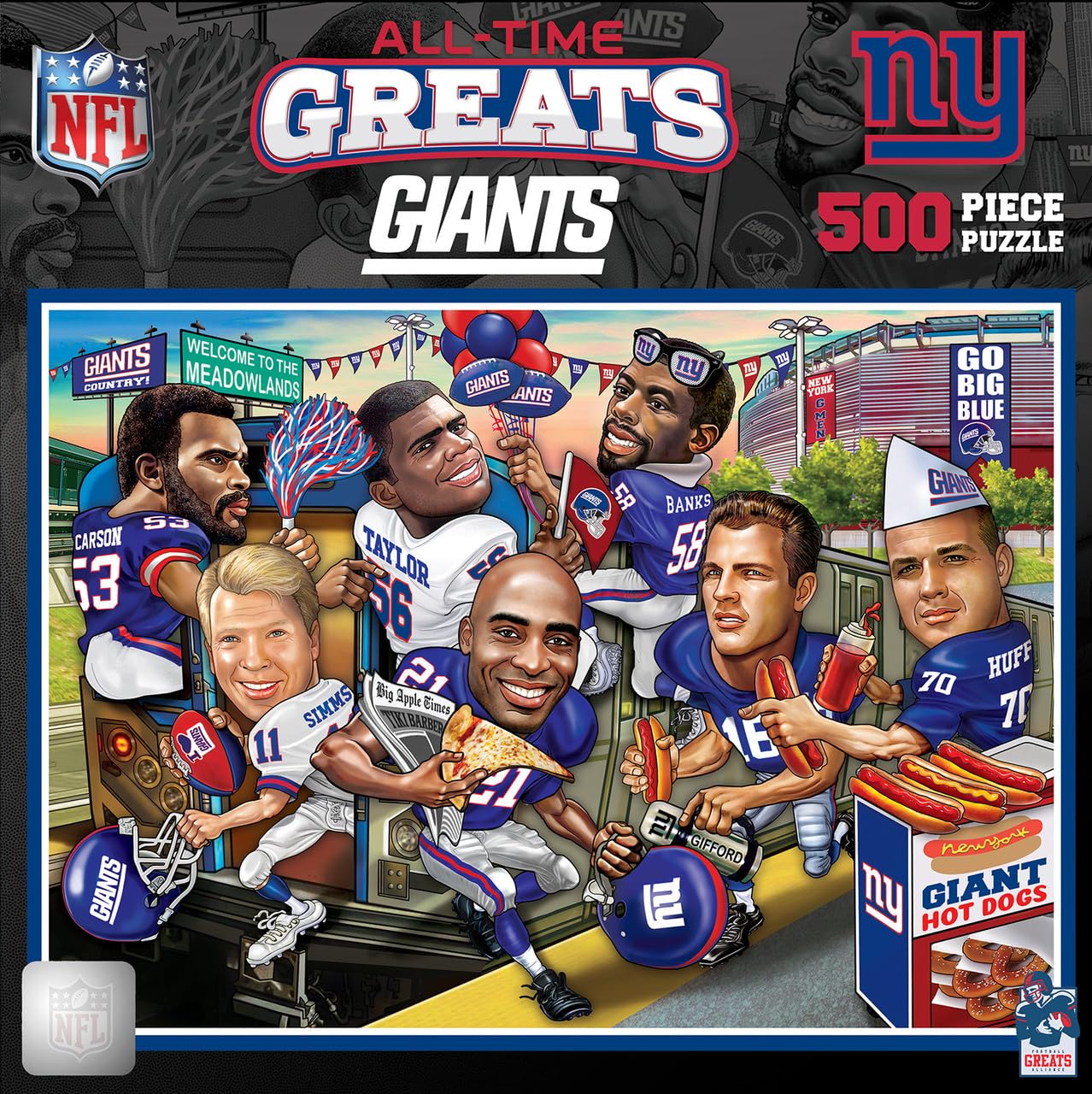 MasterPieces 500 Piece Sports Jigsaw Puzzle for mature-themeds - NFL New York Giants All-Time Greats - 15x21