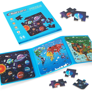 Nattork Map Magnetic Puzzle Book for Toddlers 3-5 Girls Boys  Travel Puzzles Game for Kids Ages 3-6  Learning Magnet with Fun for 3 4 5 6 Years Old Children Boys Girls - Gift Idea for Birthdays