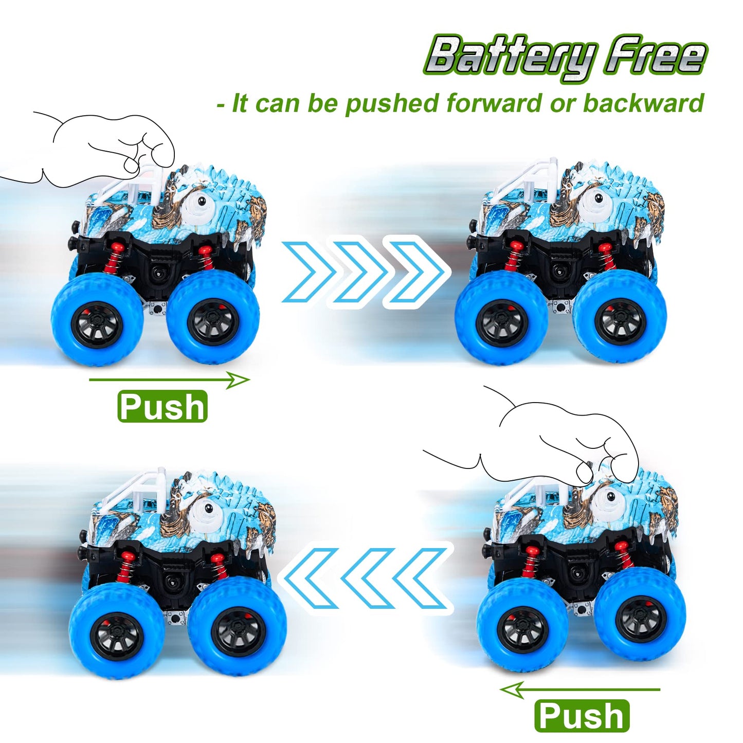 Lodby Dinosaur Trucks Toys For Kids 3-5 Year Old Boys, Friction Powered Dino Vehicles Toys For Age 3-5 Year Old Boys Birthday Gi
