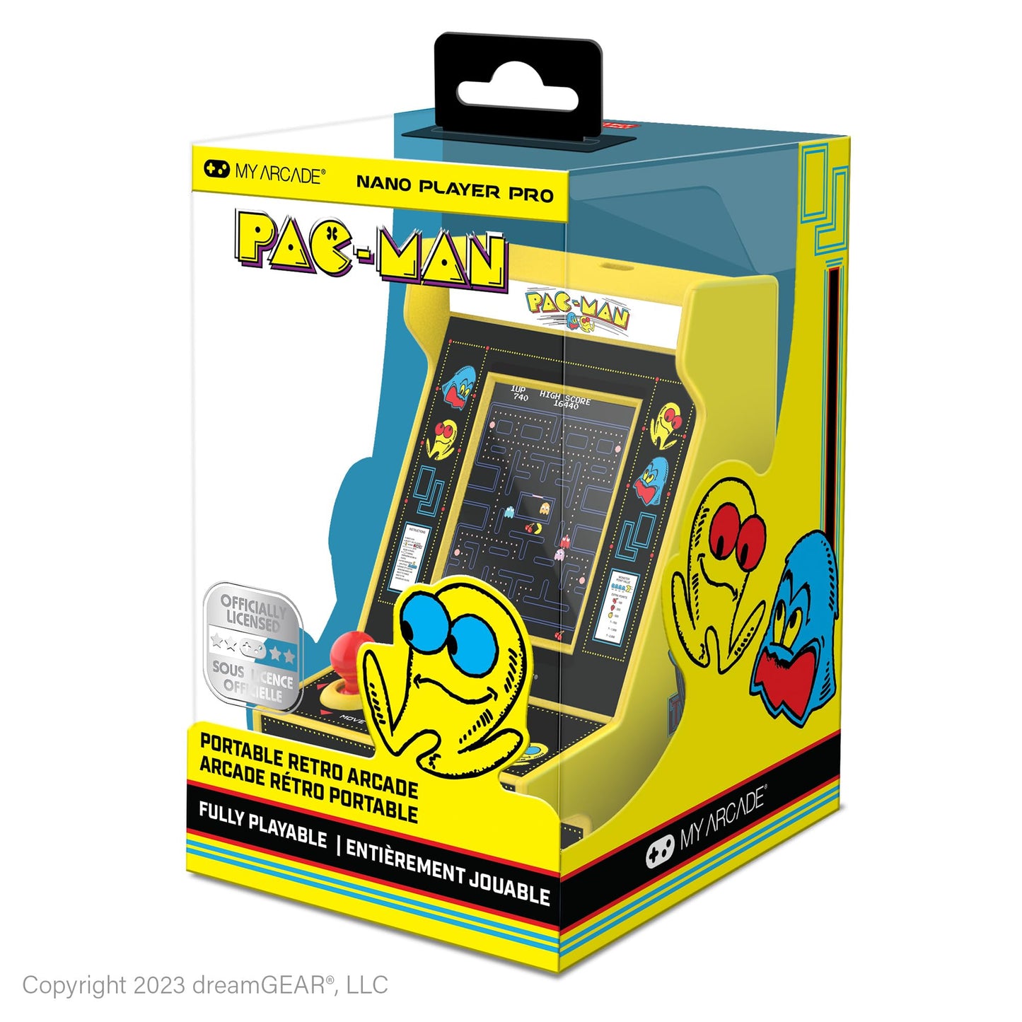My Arcade Pac-Man Nano Player Mini Arcade Machine, 4.5" Collectible, Plastic, Multi Color, Model DGUNL-4196