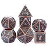 DNDND Metal Dice Set Dragon Scale 7 PCS Polyhedral Metallic Die with Gift Metal Case for DND Dungeons and Dragons D&D (Ancient C