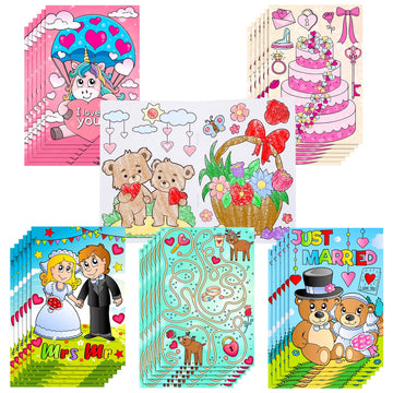 30 Count Wedding Coloring Books for Kid Boy Girl Activity Set 40 Pages Kids Valentines Day Activities Kits Wedding Day Coloring