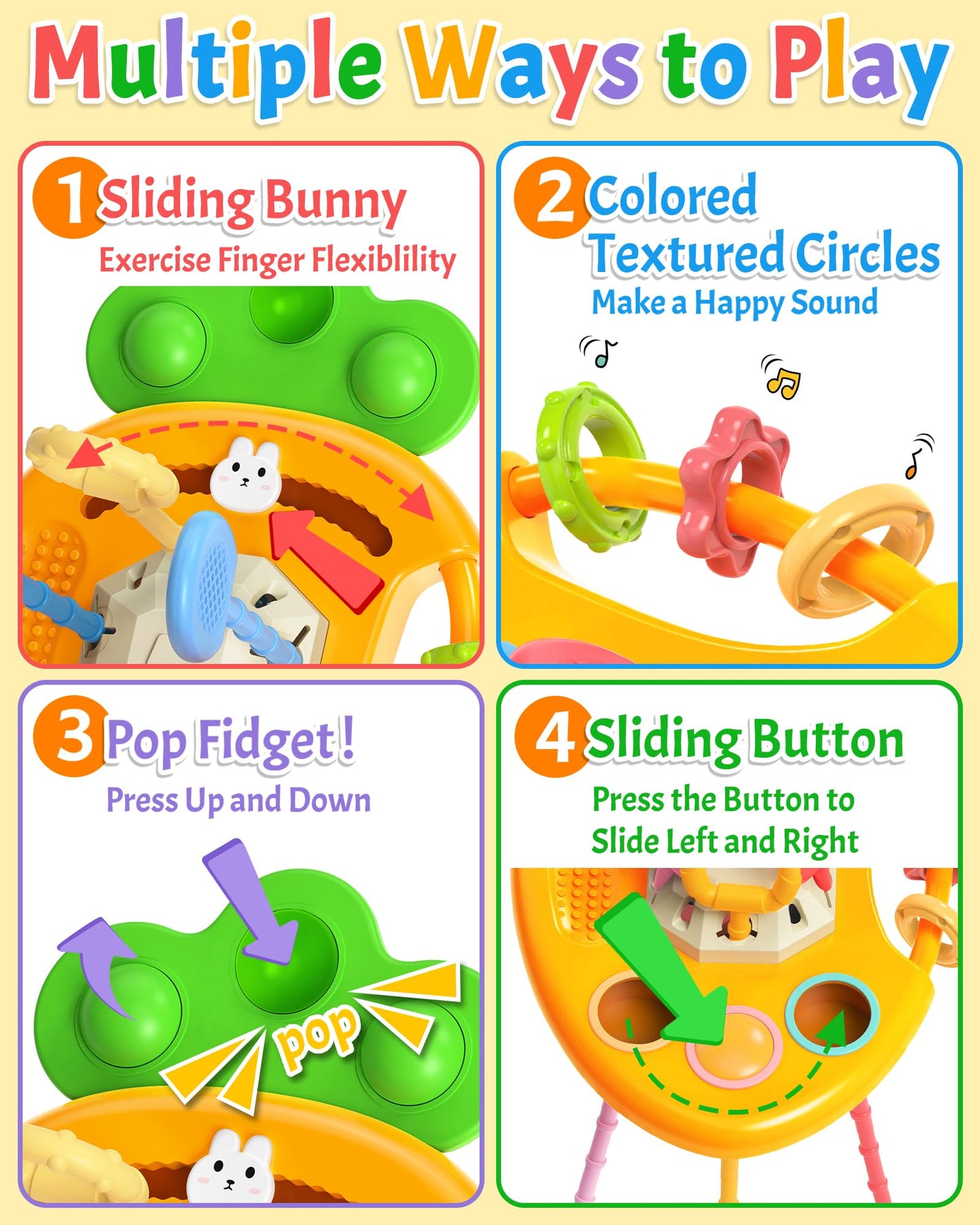 Yetonamr Baby Teething Toys, Easter Basket Stuffers For 6-12-18 Months, Toddler Easter Basket Birthday Gift Sensory Montessori Toys For 1 2 3 Year Old Boy Girl Infant