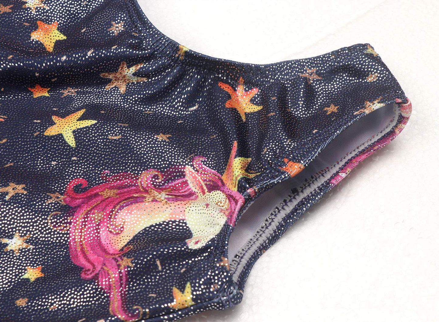 Eqsjiu Unicorn Gymnastics Leotards With Skirt For Girls Size 7-8 7/8 Years Old Tulle Skirt Dance Dresses Crown Crowned Unicorn B