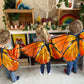 D.Q.Z Christmas Costumes Kids Monarch Butterfly-Wings For Girls Fairy Wings With Antenna Headband Mask Party Favors (Orange)