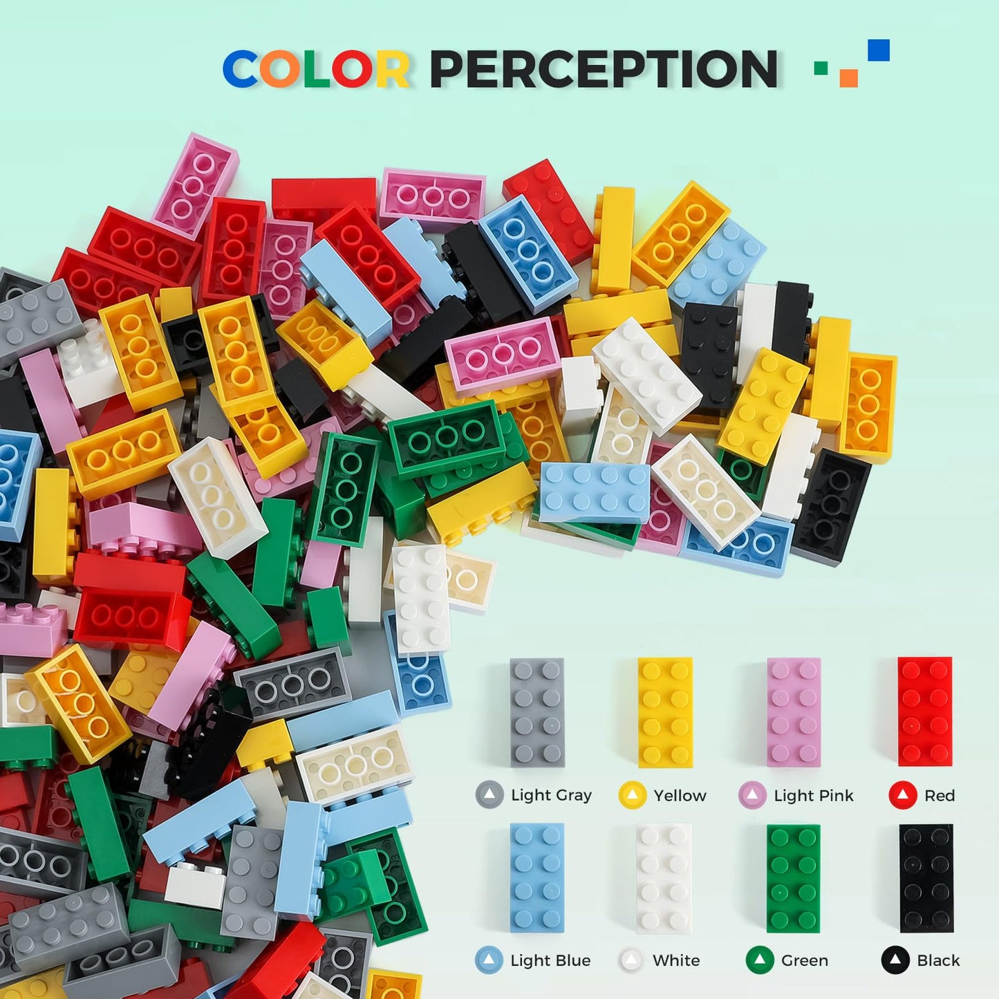 2x4 Bricks 500 Piece Classic Building Bricks and 1 Gray Baseplate  2x4 Bricks Bulk Creative Building Toys  Blocks Bulk for Kids Ages 6+  8 Colors