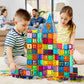 Anbalulu Magnetic Tiles, 100Pcs Magnetic Blocks For Kids, Magnet Building Set With 2 Cars, Construction Building Set,Stem Sensor