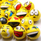 Fivoendar Set Of 12 - Fun Face Stress Balls Cute Hand Wrist Stress Reliefs Squeeze Balls For Kids And Adults At School Or Office Party Favors (Yellow Color Random Faces) (Latest)