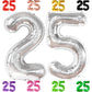 Katchon, Silver 25 Balloon Numbers - Giant, 40 Inch | 25 Number Balloons For 25Th Birthday Decorations For Women | 25 Birthday Balloons For 25Th Birthday Decorations For Men | 25 Foil Number Balloon