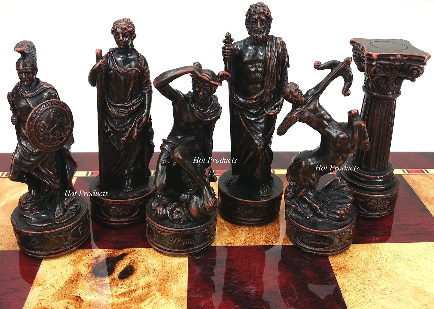 Greek Gods Mythology Set Of Chess Men Pieces Hand Painted - No Board