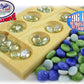 Matty'S Toy Stop Deluxe Solid Wood Folding Mancala Game With 48 Multi-Colored Gems And 48 Clear Gems (96 Gems Total)