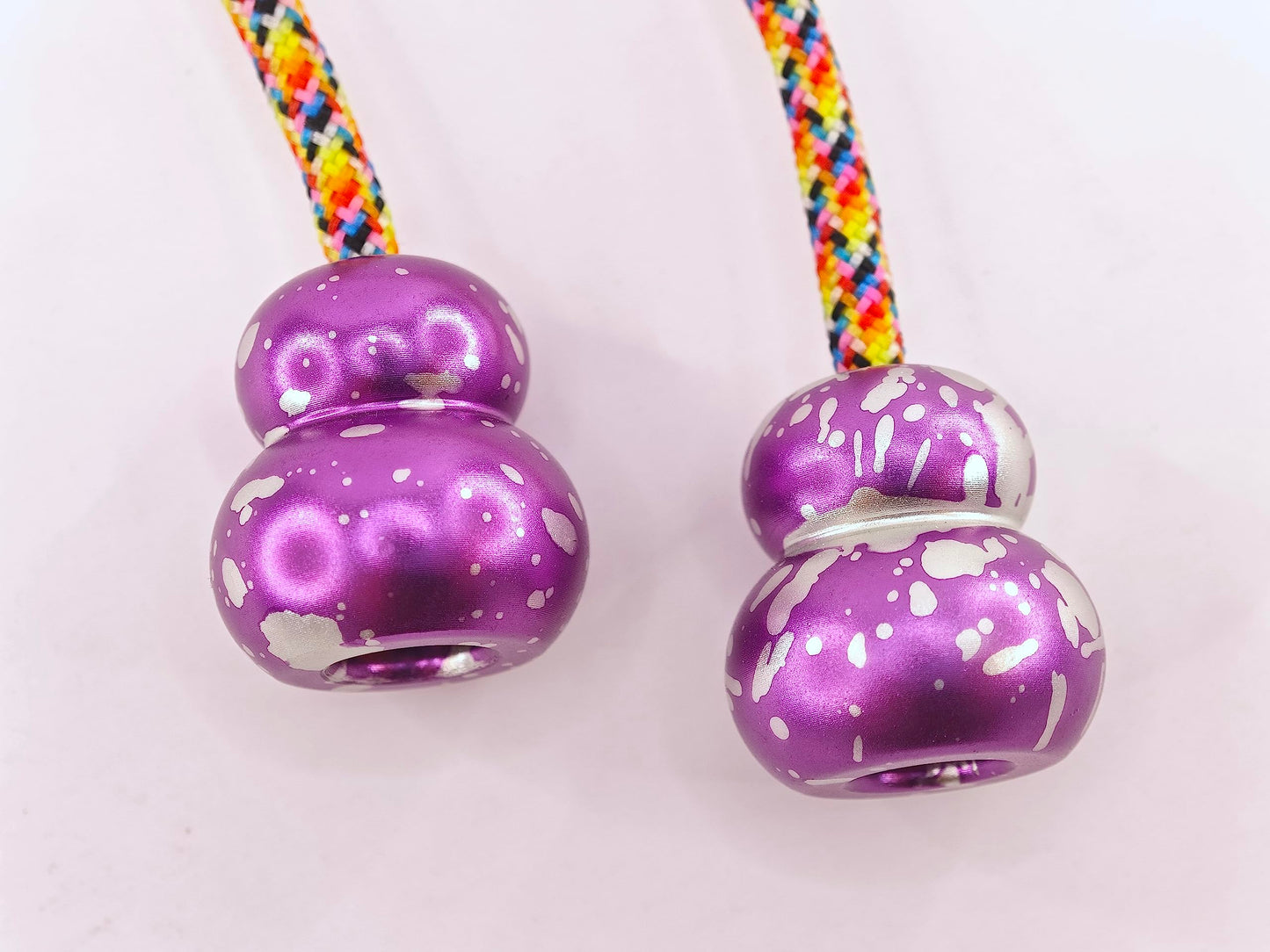 L-Shizuku Begleri Fidget Beads - Worry Fidget Beads Spin & Bump - Made Of Aluminum Alloy - For Men Women Youngs Skill Players Creates A Bit Of Magic For You (Cala-Purple&White)