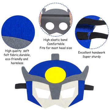 BeYumi 10Pcs Robots Felt Masks Set, Bots Party Supplies Gift Robots Party Favor Birthday Cosplay Dress up Costumes for Kids Boys
