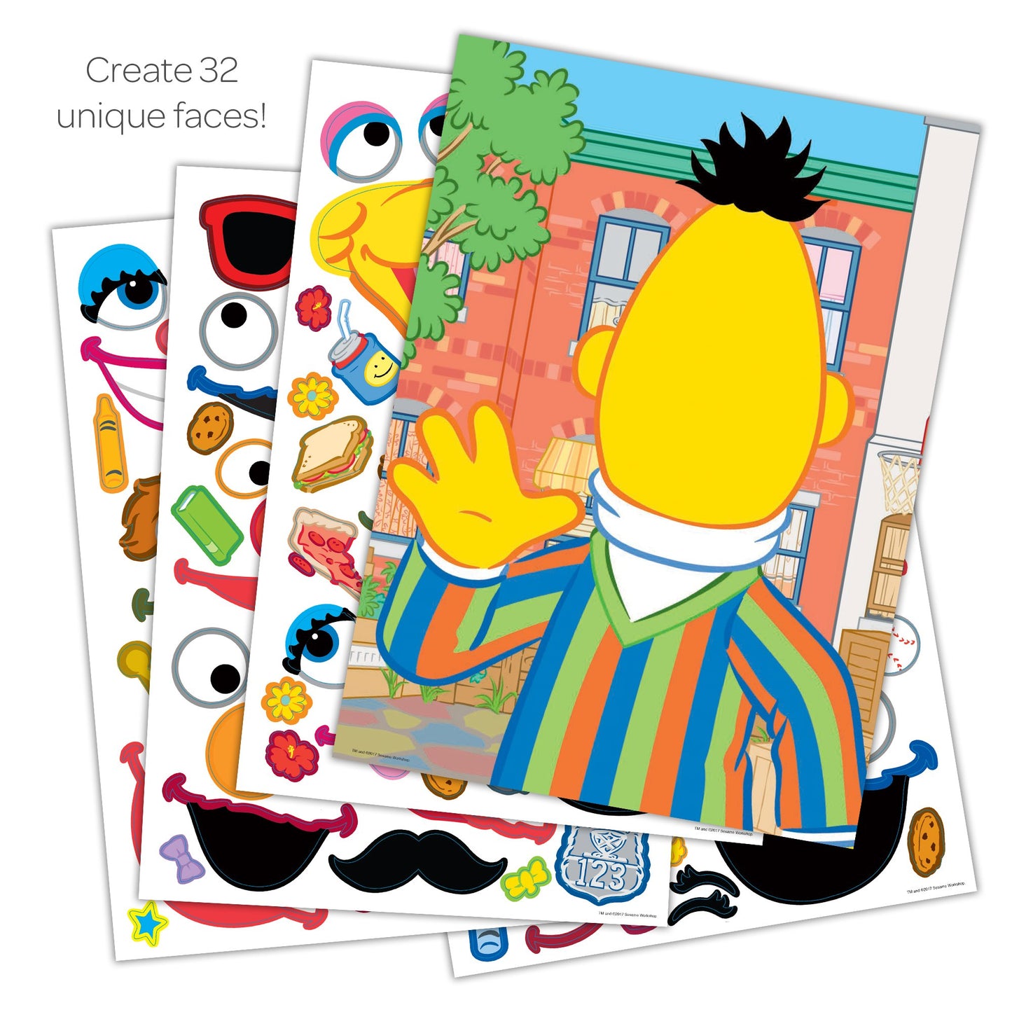 Sesame Street Create-A-Face Sticker Pad | Sesame Street Stickers & Pad | Includes 200+ Stickers | Officially Licensed